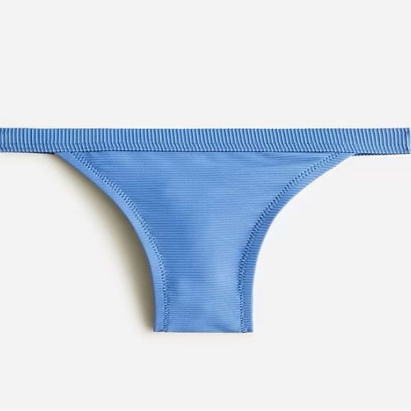 NWT J. Crew Retro Blue Ribbed-trim Hipster Full-coverage Bikini Bottom Sz XL - Picture 1 of 16
